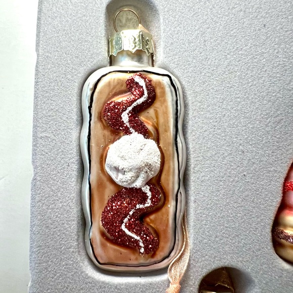 Set of 7 Bakery Sweets Christmas Glass Ornaments Doughnut Strawberry Shortcake - Picture 5 of 12